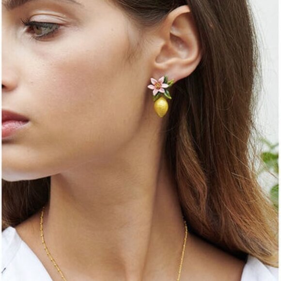 Lemon flower earrings - Picture 1 of 6